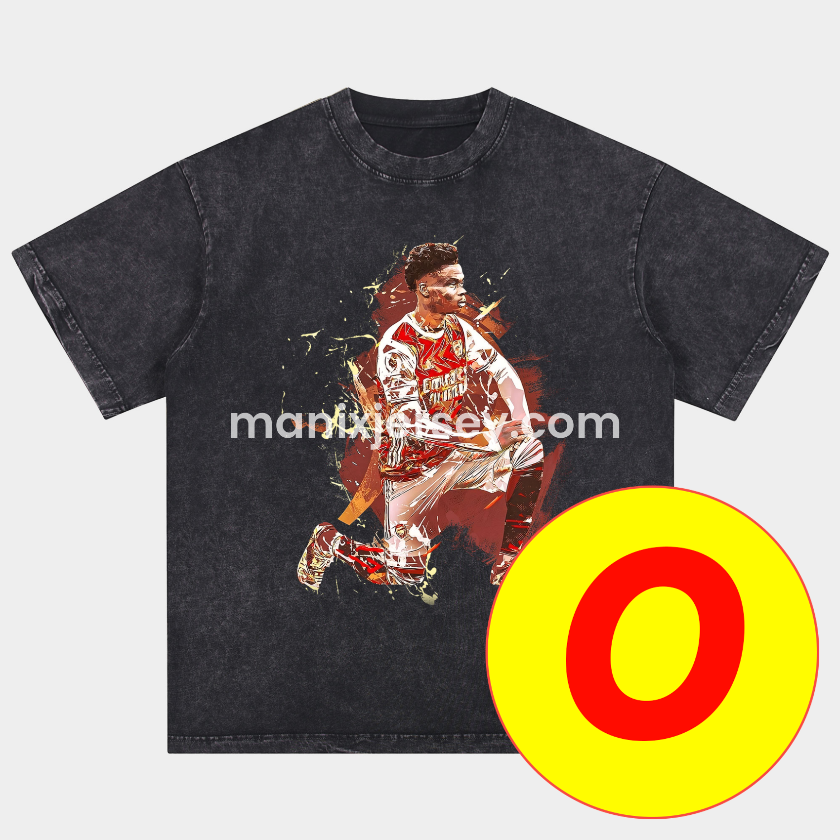 Arsenal Henry Wenger Saka Gunners Oversized Washed T-Shirt - ReplicasJersey