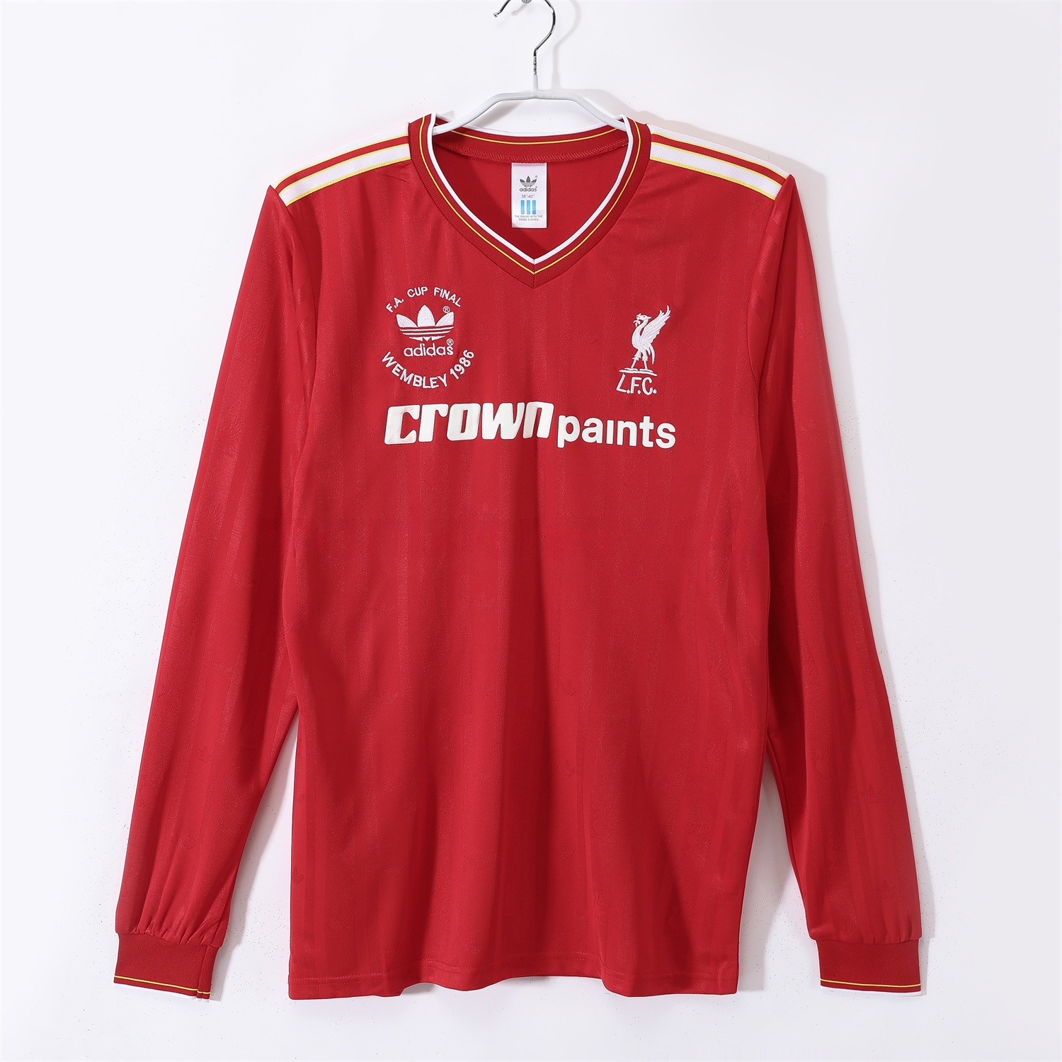 Retro Liver.pool 1986 Home Long Sleeves Jersey - FA CUP FINAL Version - ReplicasJersey