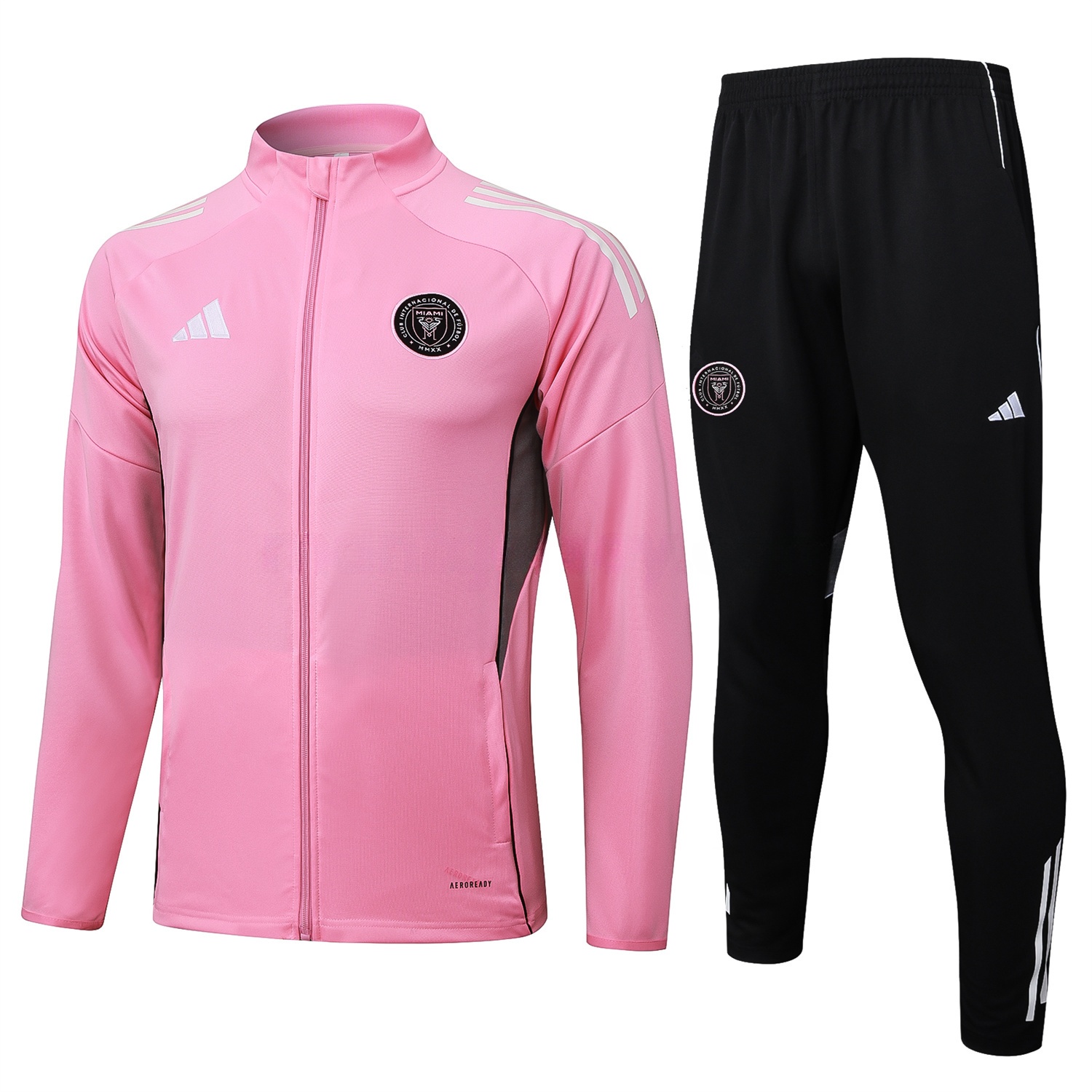 INT M.A.M 25-26 Jacket Training Tracksuit - Pink Top and Black Pants - ReplicasJersey