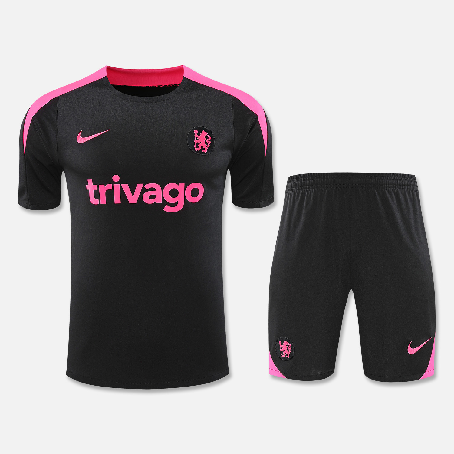 CHELSEA 24-25 Short-Sleeve Training Set - Black Top & Shorts - ReplicasJersey