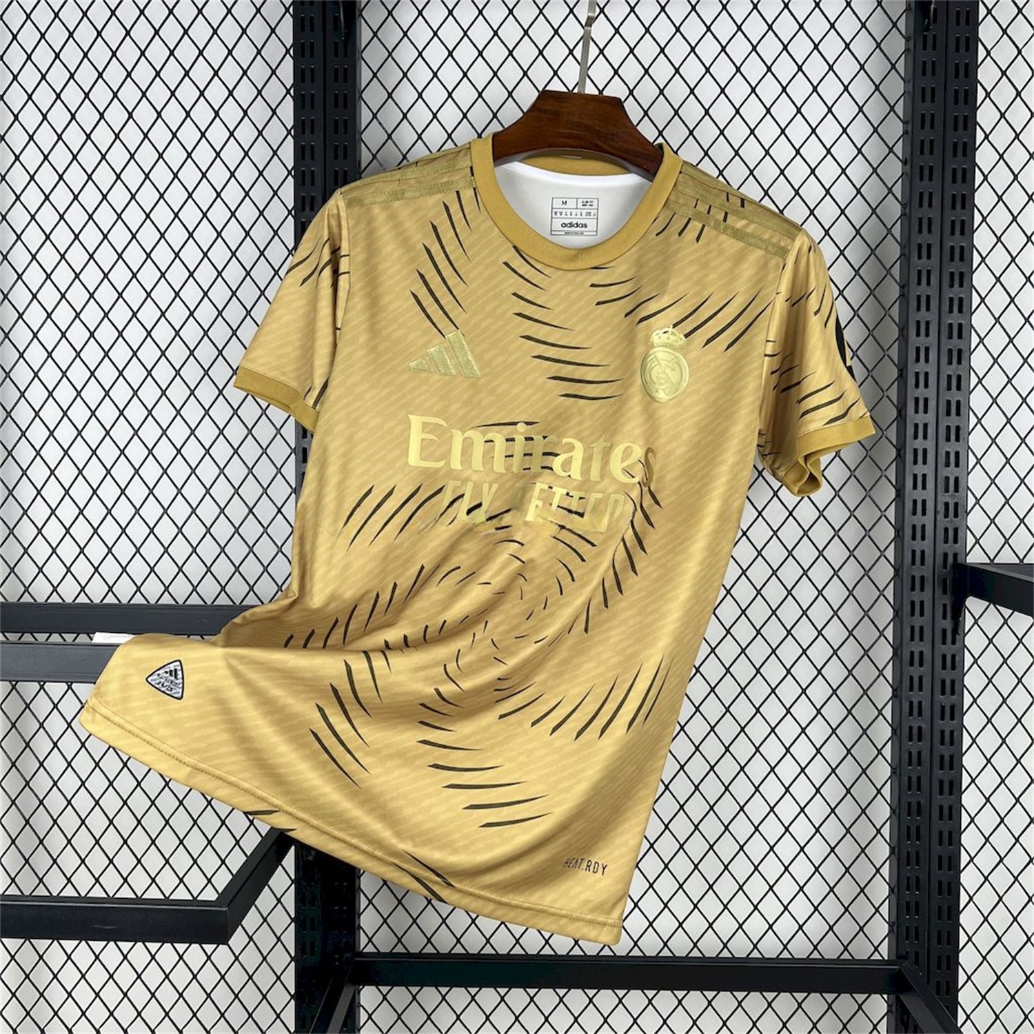 Real Madrid 25-26 Gold Swirl Training Jersey - Fans Version - ReplicasJersey