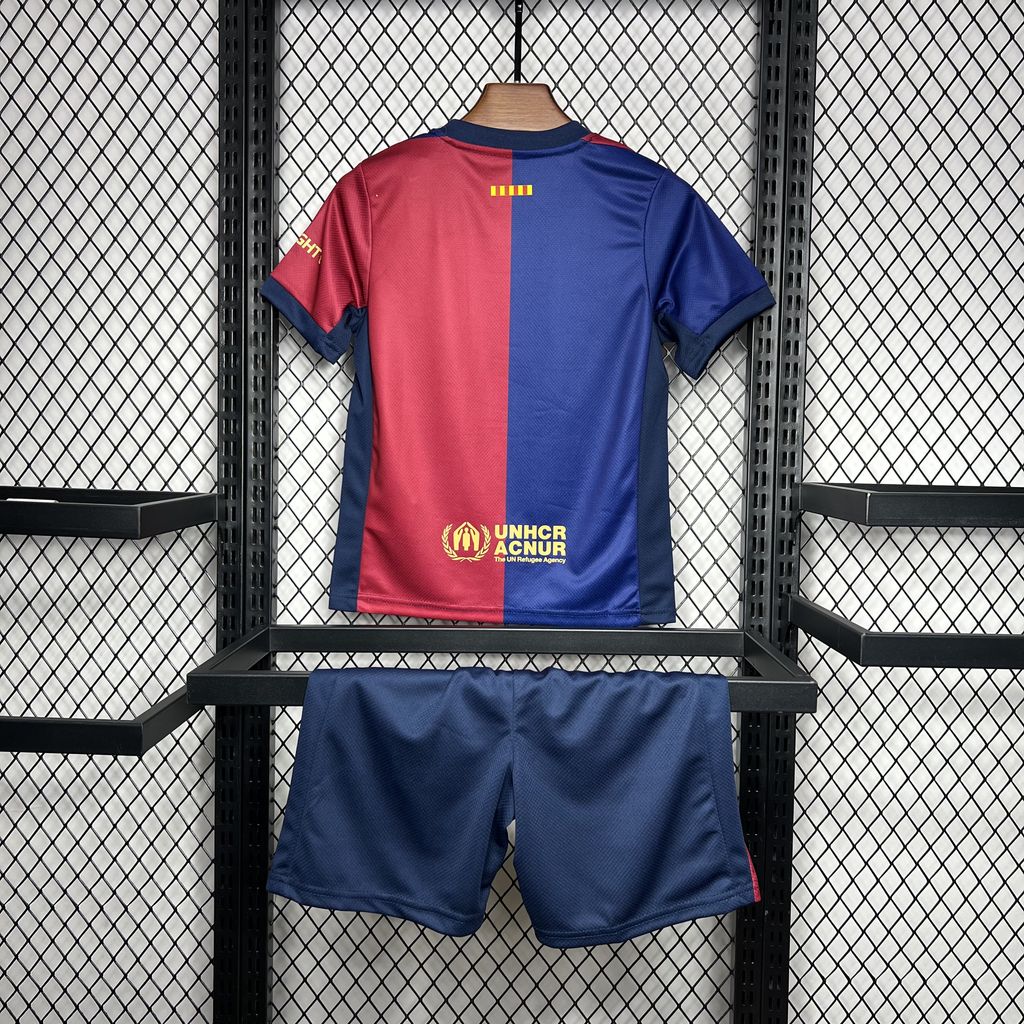 B.A.R.S.A 24-25 Home Stadium Kids Kit with Big Logo - ReplicasJersey
