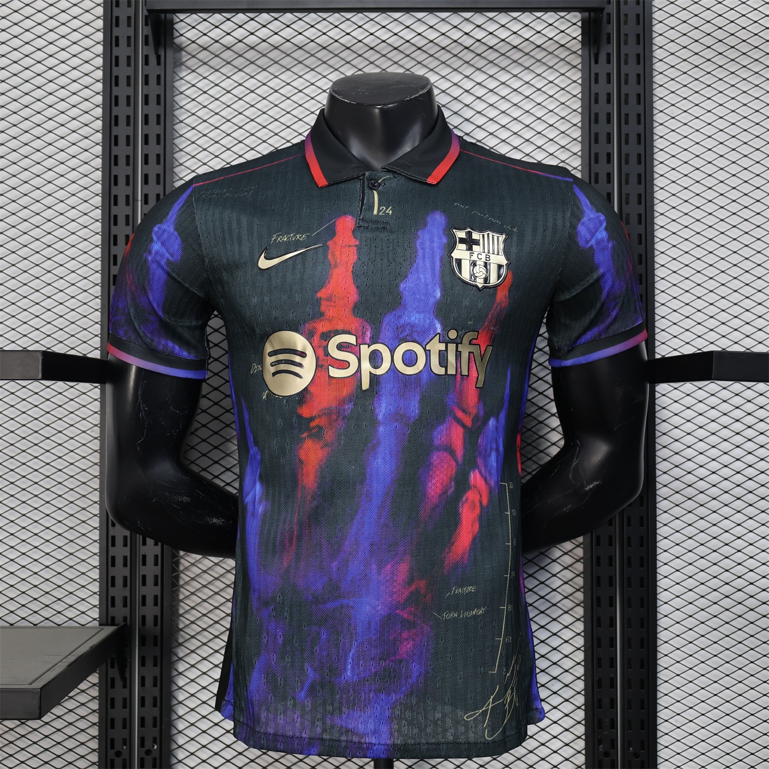 B.A.R.S.A 24-25 Red and Blue Hand Special Edition Jersey - Player Version - ReplicasJersey