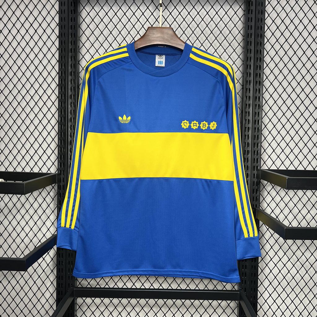 Retro Boca Juniors 1981-82 Home Long Sleeve Jersey - ReplicasJersey