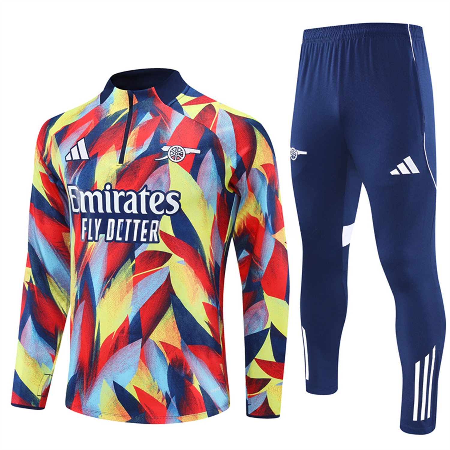 Arsenal 25-26 Long Sleeves Training Set - Colorful Camouflage Top & Royal Blue Pants - ReplicasJersey
