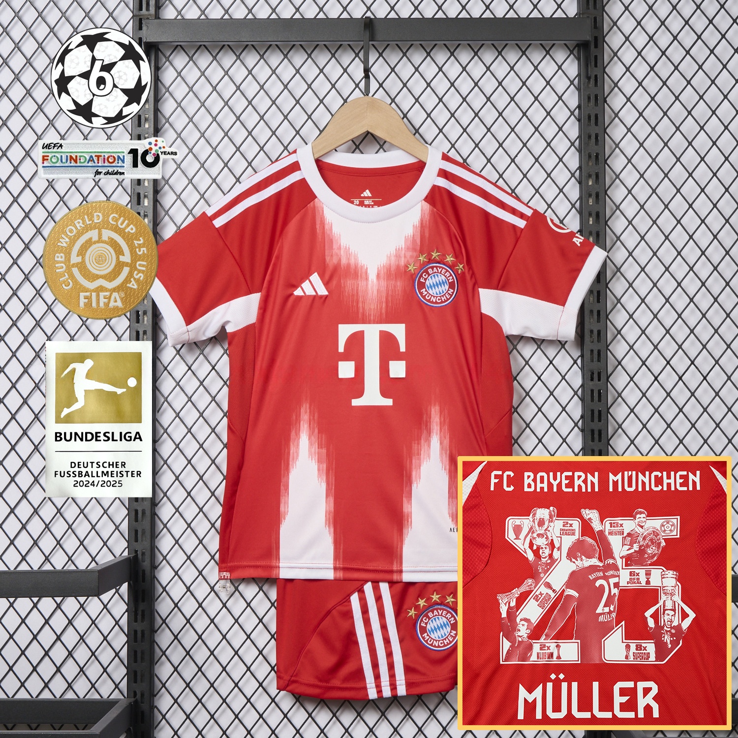 Bayern Munich 25-26 Home Müller Limited Edition Kids Kit - ReplicasJersey