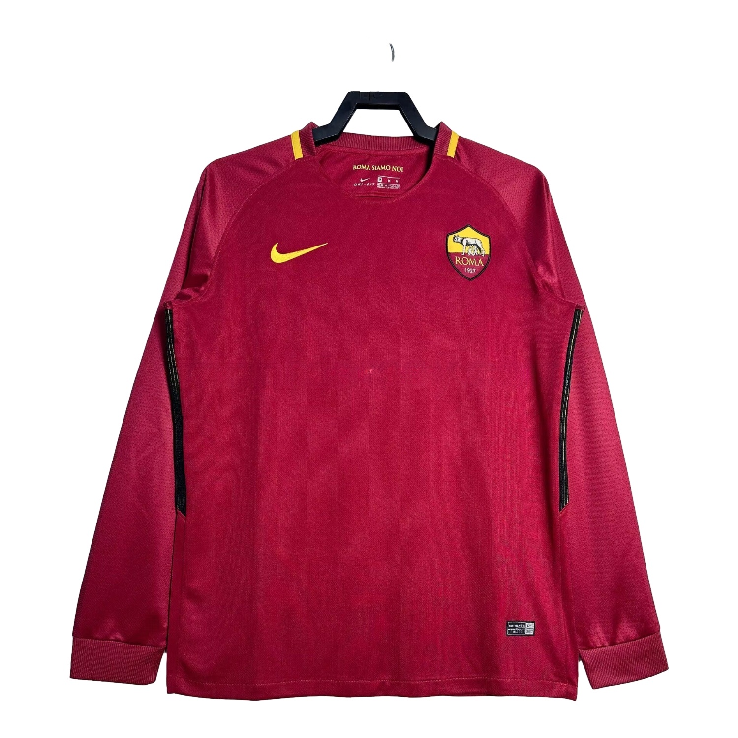 Retro Roma 2017-18 Home Long Sleeves Jersey - ReplicasJersey