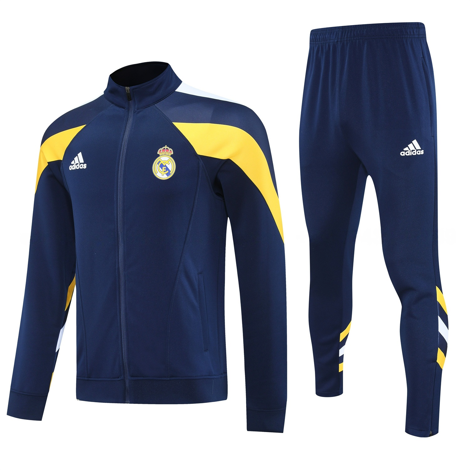 Real Madrid 25-26 Jacket Training Tracksuit - Deep Blue Jackets & Deep Blue Pants - ReplicasJersey
