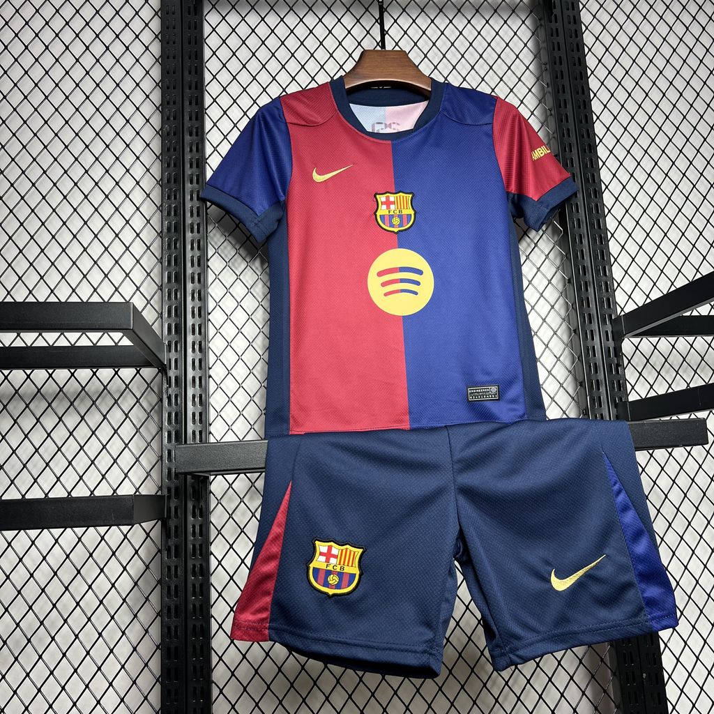 B.A.R.S.A 24-25 Home Stadium Kids Kit with Big Logo - ReplicasJersey