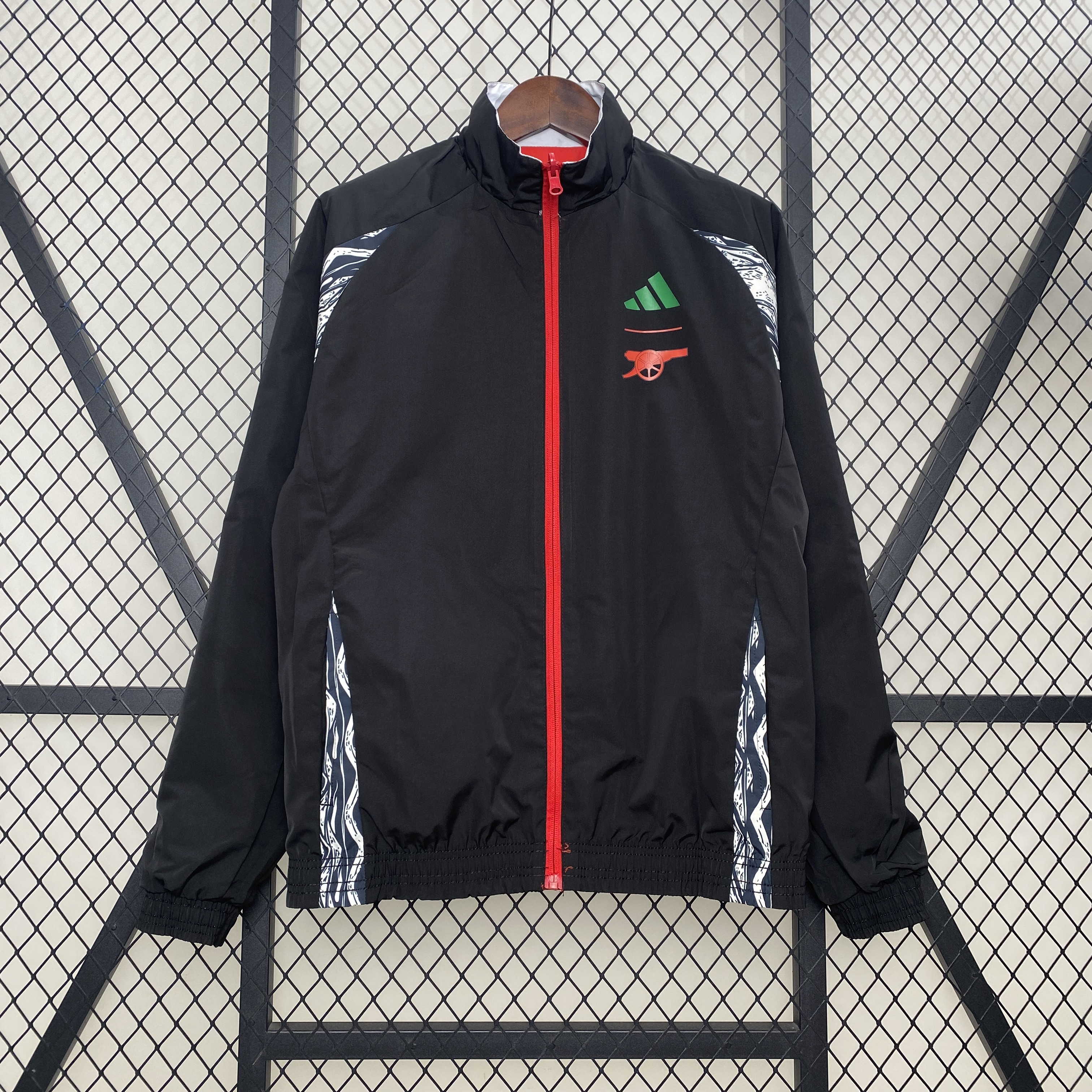 Arsenal 24-25 Double Sided Reversible Windbreaker - Home & Away Jersey Style - ReplicasJersey