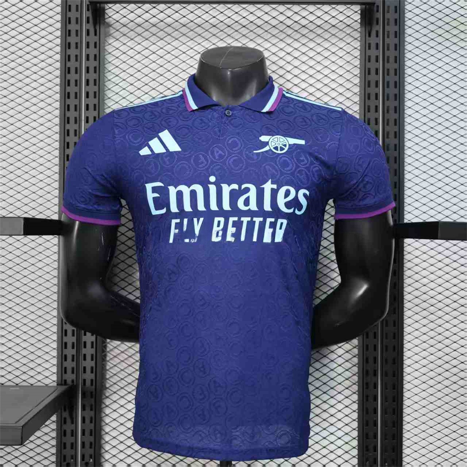 Arsenal 25-26 Deep Blue POLO Letter Pattern Special Jersey - Player Version - ReplicasJersey