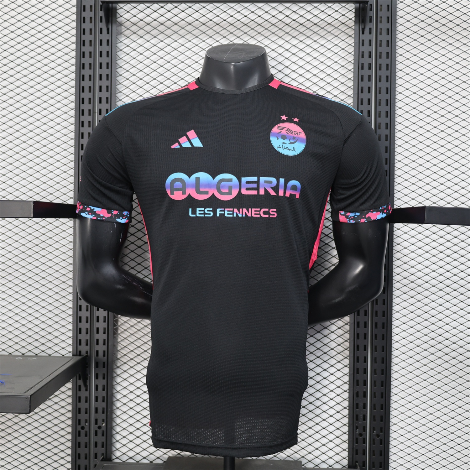 Algeria 25-26 Pure Black with Fluorescent Green Powder Advertising Jersey - Player Version - ReplicasJersey