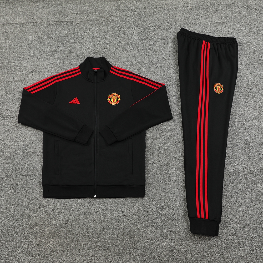 Manchester United 24-25 Jacket Training Tracksuit - Black - ReplicasJersey