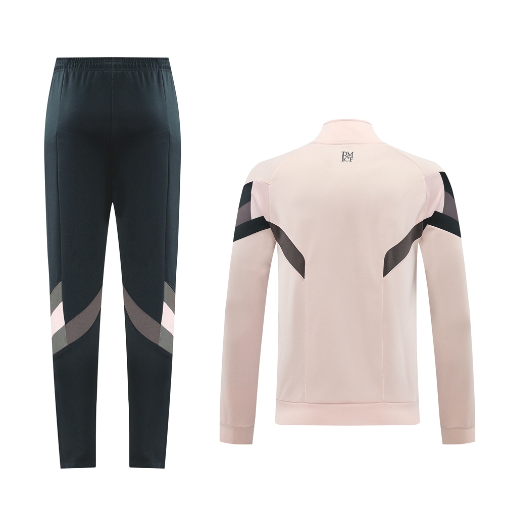 Real Madrid 24-25 Jacket Training Tracksuit - Light Pink Top and Black Pants - ReplicasJersey