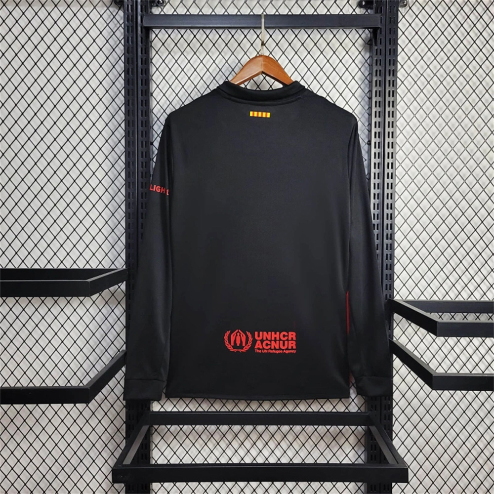 B.A.R.S.A 24-25 Away Long Sleeve Jersey with Big Logo - Fans Version - ReplicasJersey