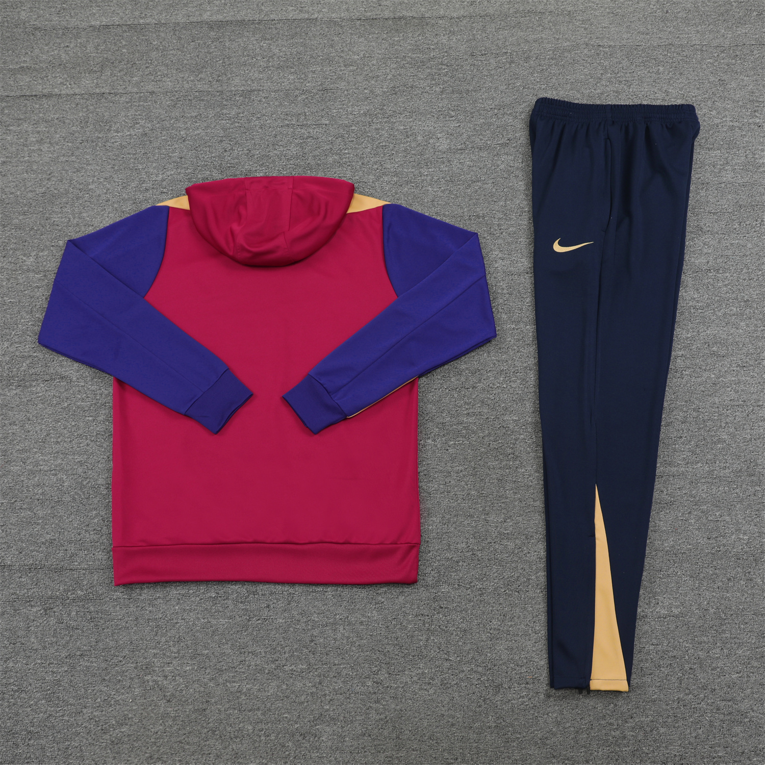B.A.R.S.A 24-25 Training Hoodie Set - Red Hoodie and Deep Blue Pants - ReplicasJersey