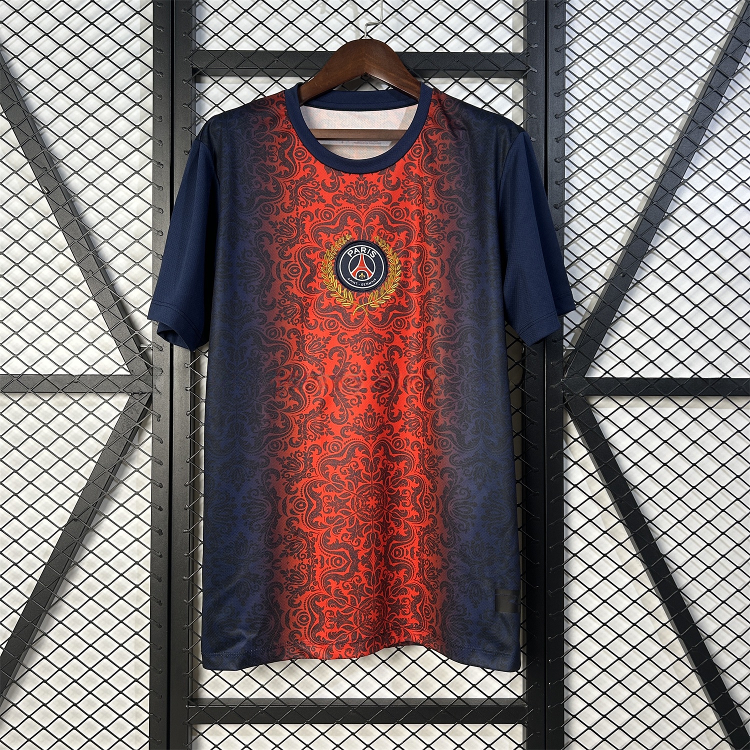Paris Saint-Germain PSG 25-26 Champions League Commemorative Edition Red Blue Flower Pattern T-shirts - ReplicasJersey