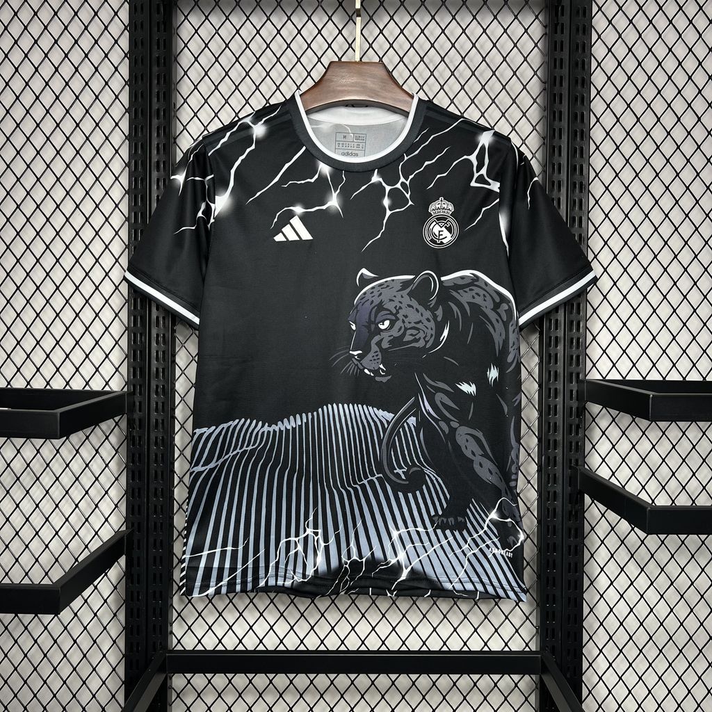 Real Madrid 24-25 Black Leopard Jersey - Fans Version - ReplicasJersey