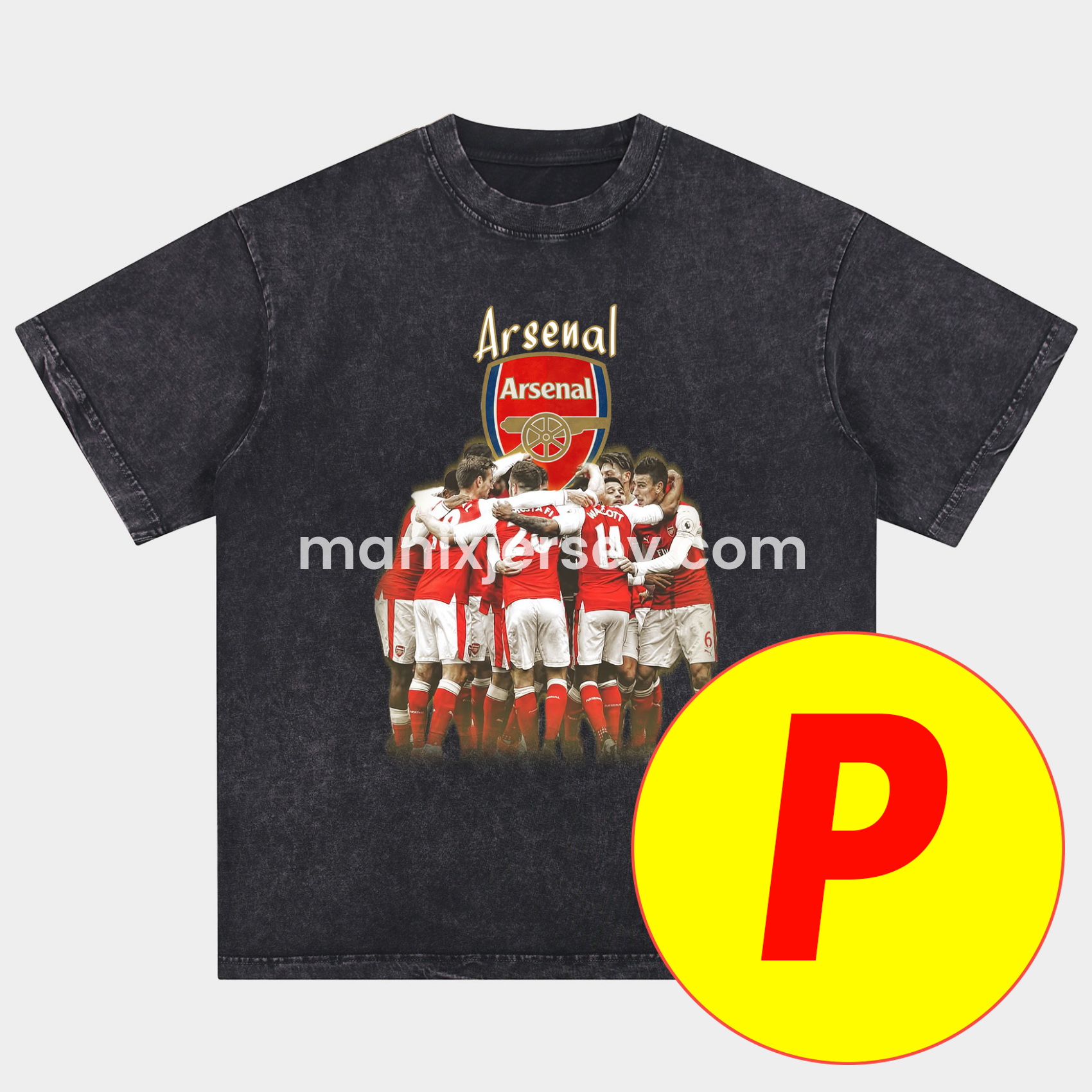 Arsenal Henry Wenger Saka Gunners Oversized Washed T-Shirt - ReplicasJersey