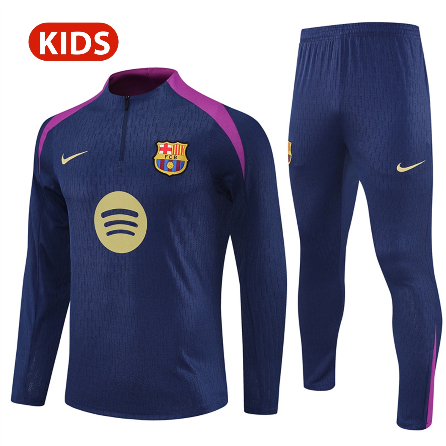 B.A.R.S.A 25-26 Kid Long Sleeves Training Set - Royal Blue Top & Royal Blue Pants - ReplicasJersey