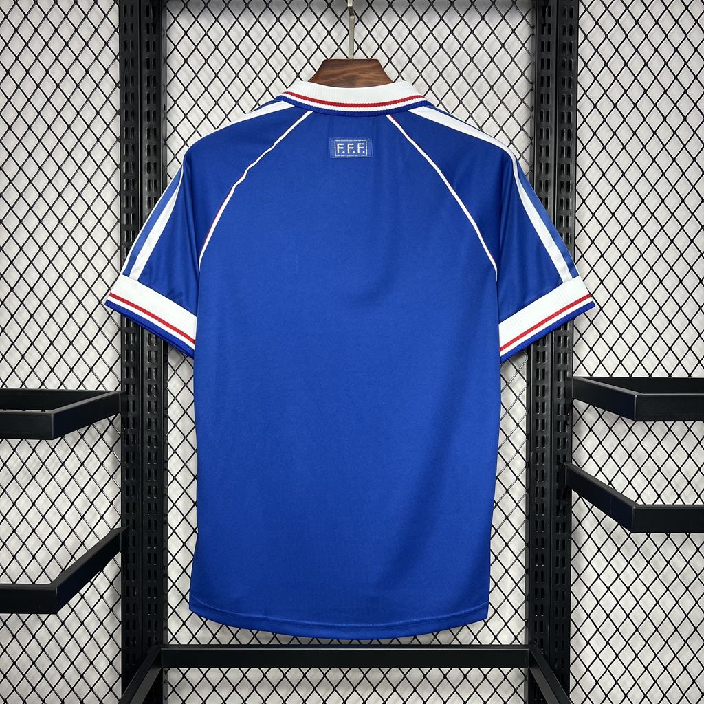 Retro France 1998 Home Stadium Jersey - ReplicasJersey