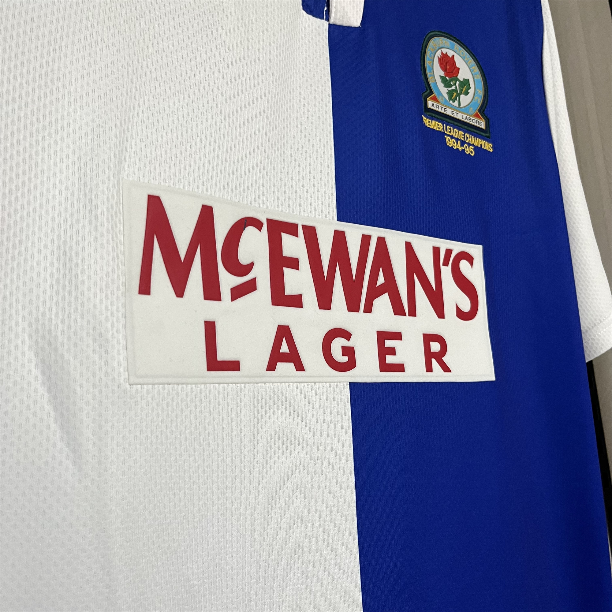 Retro Blackburn Rovers 1994-95 Home Stadium Jersey - ReplicasJersey