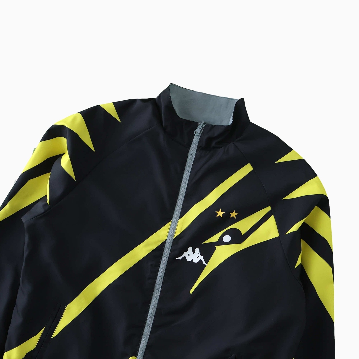 Borussia Dortmund 24-25 Retro Style Double Sided Reversible Windbreaker - Black & Grey - ReplicasJersey