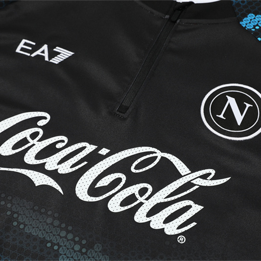 Napoli 24-25 Long Sleeve Training Set - Black Blue - ReplicasJersey