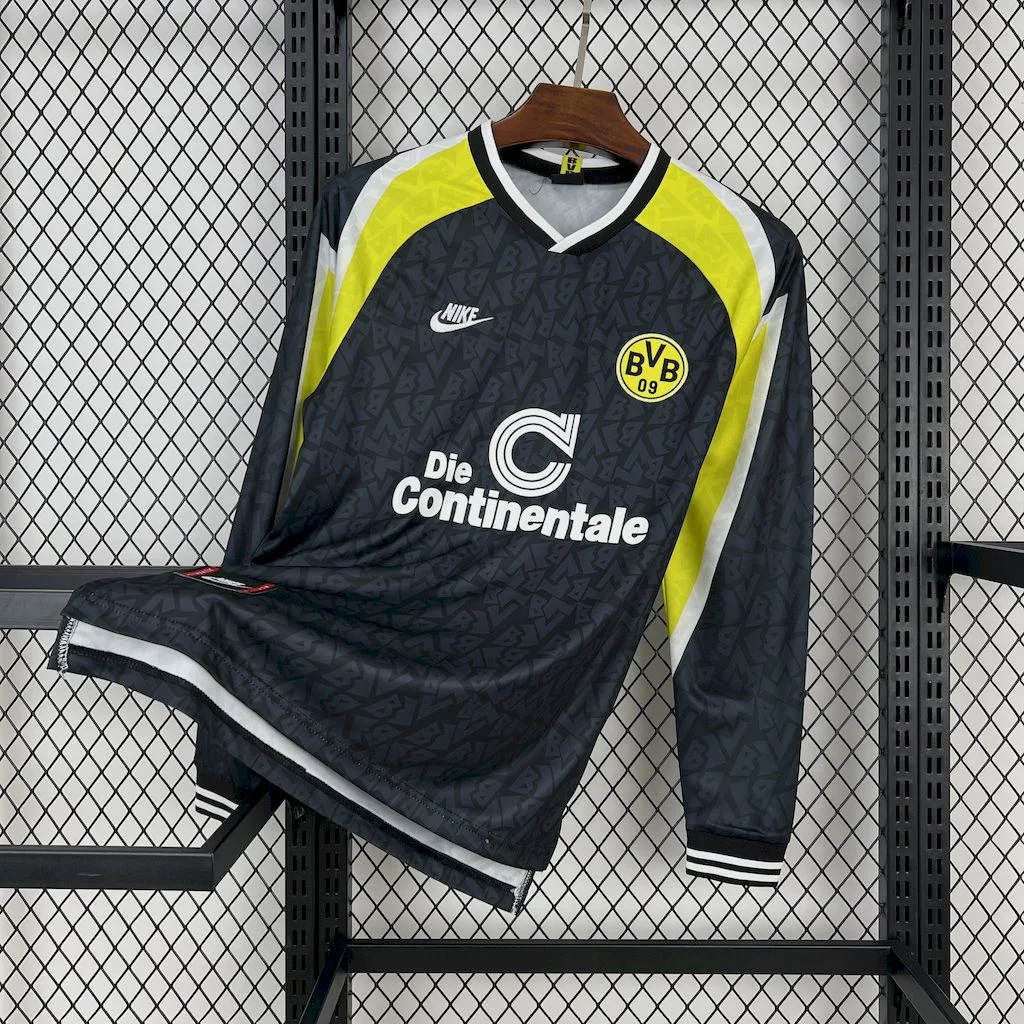 Retro Dortmund 1995-96 Away Long Sleeves Jersey - ReplicasJersey
