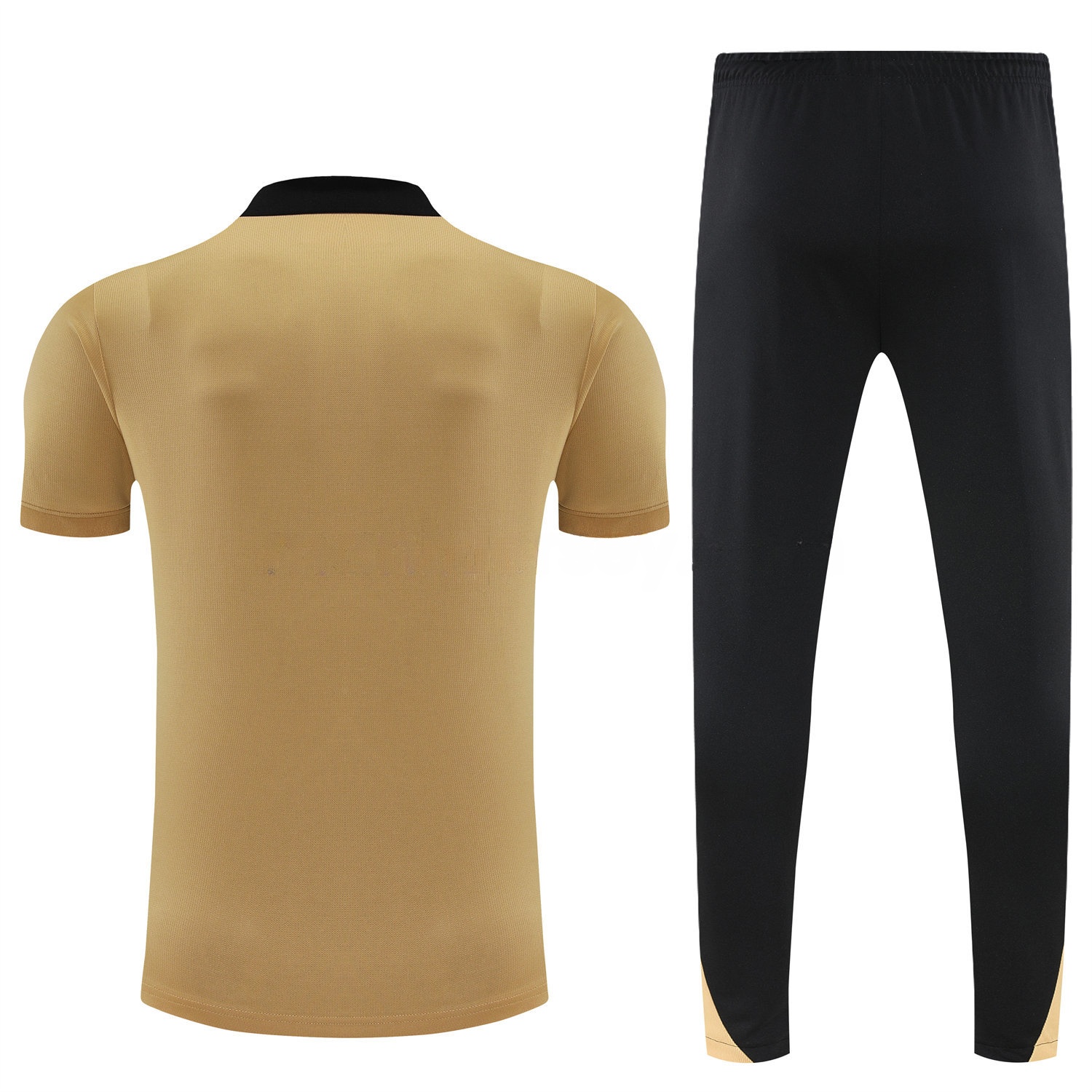 B.A.R.S.A 25-26 POLO Short-Sleeve Training Set - Light Brown Top and Black Pants - ReplicasJersey