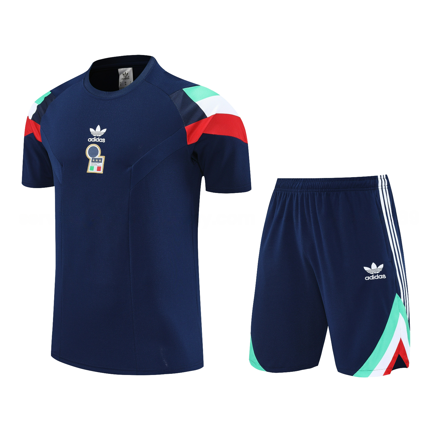 Italy 25-26 Short-Sleeve Training Set - BlueTop & Blue Shorts - ReplicasJersey