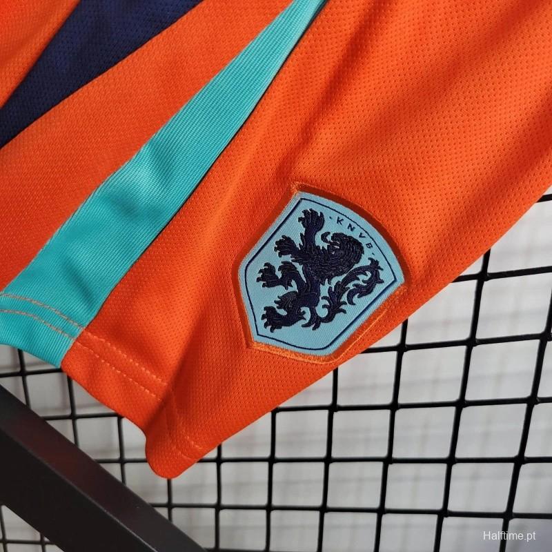 Netherlands 2024 Home Stadium Kids Kit - ReplicasJersey