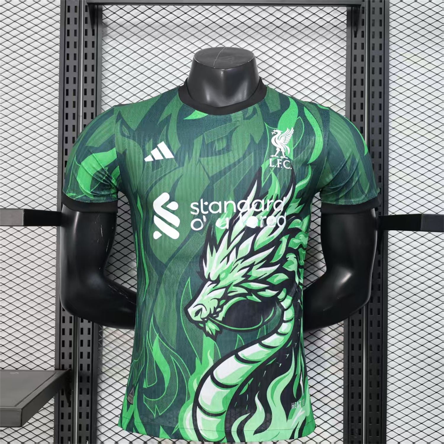Liver.pool 25-26 Green Dragon and Fire Special Jersey - Player Version - ReplicasJersey