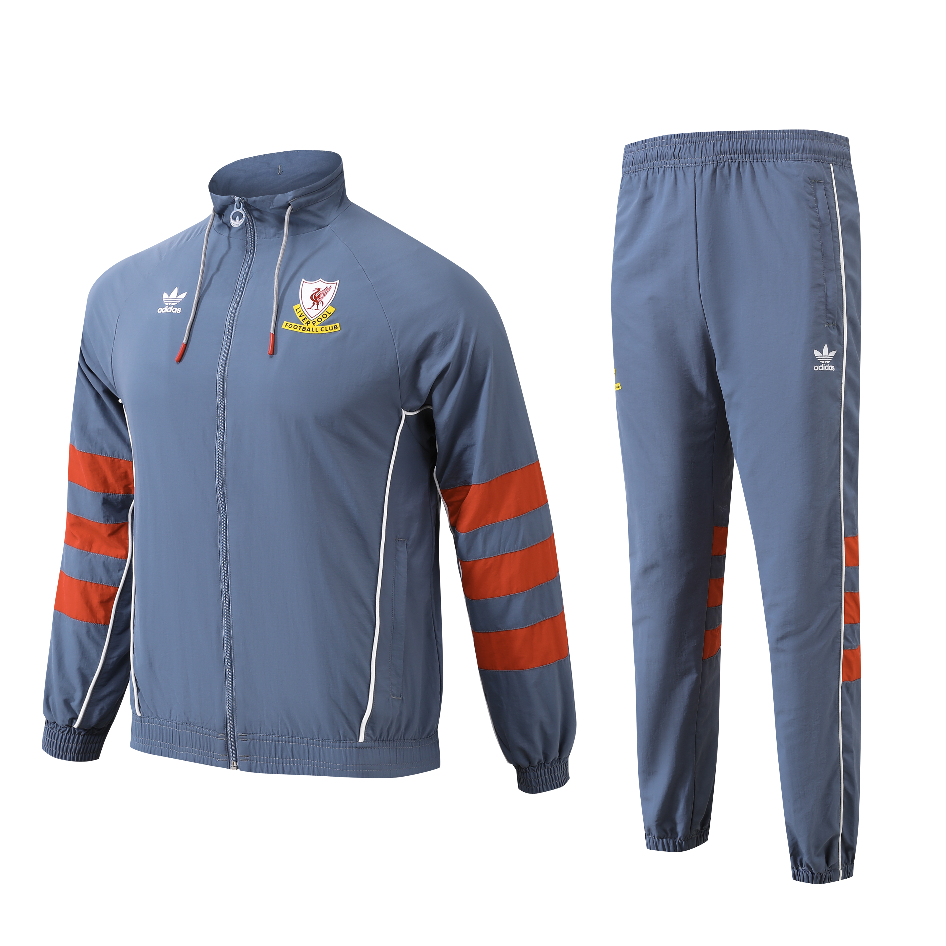 Liver.pool 24-25 Grey Throwback Windbreaker Suit - Jackets & Pants - ReplicasJersey