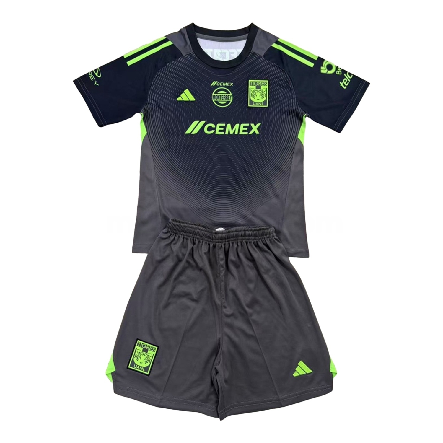 Tigres UANL 25-26 Grey Black Goalkeeper Kids Kit - ReplicasJersey