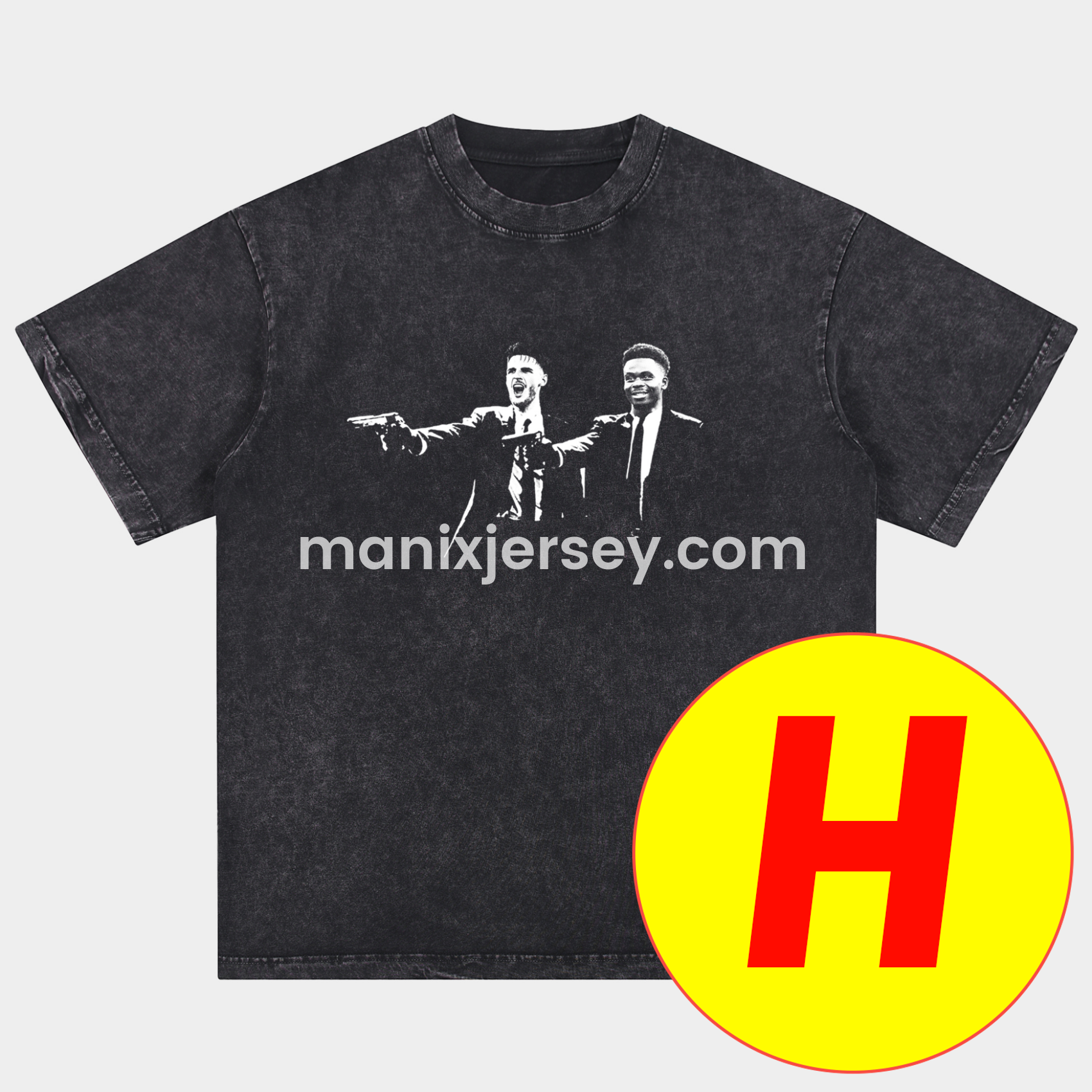 Arsenal Henry Wenger Saka Gunners Oversized Washed T-Shirt - ReplicasJersey