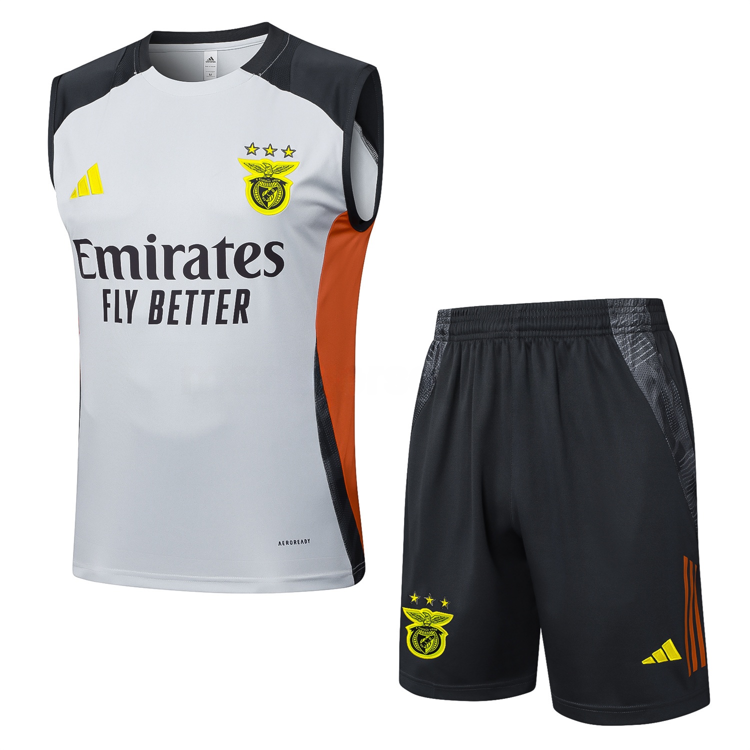 Benfica 25-26 Vest Training Set - Grey Vest and Deep Grey Shorts - ReplicasJersey