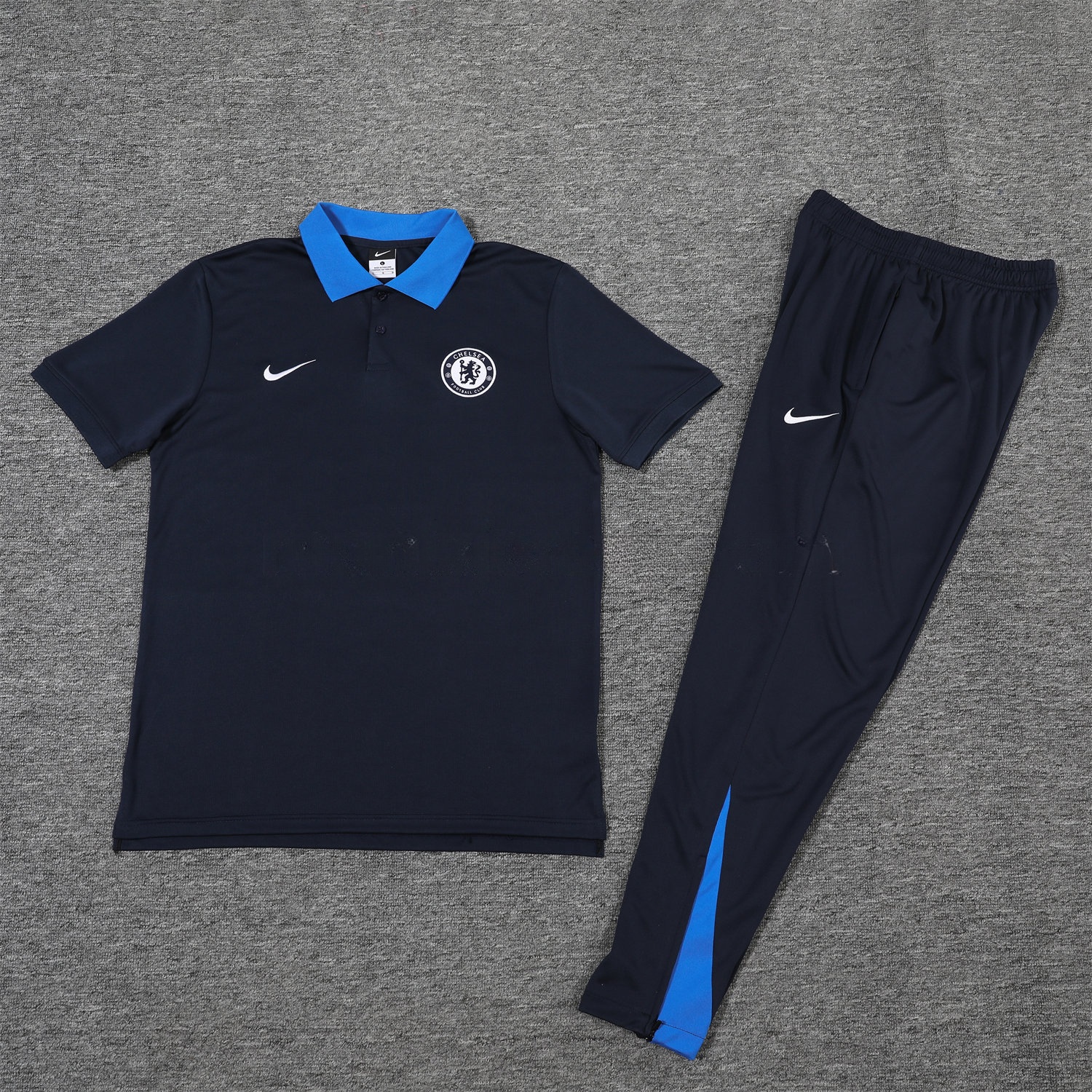 C.H.E.L.S.E.A 25-26 POLO Short-Sleeve Training Set - Deep Blue Top and Pants - ReplicasJersey