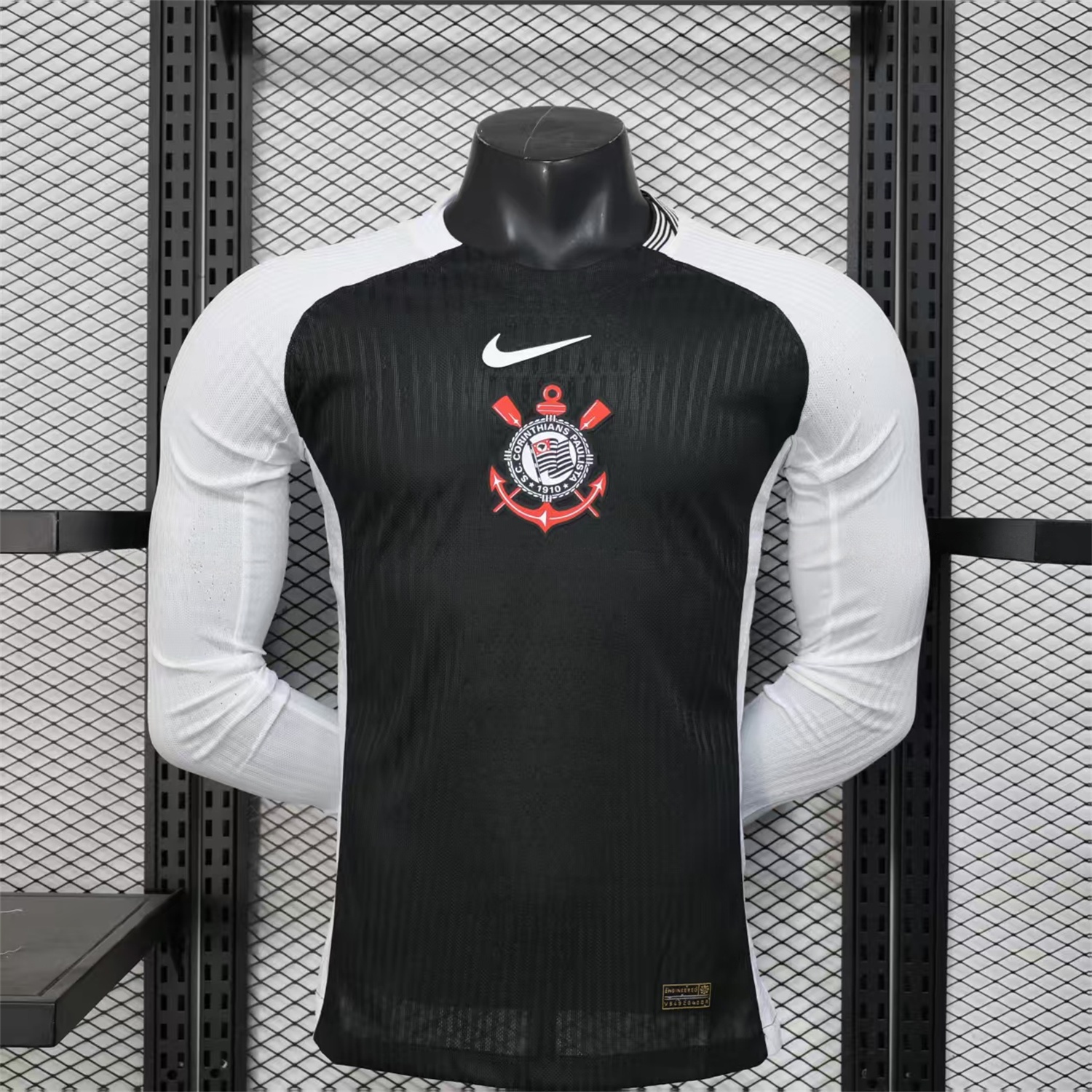 Corinthians 25-26 Black Away Long Sleeves Jersey - Player Version - ReplicasJersey