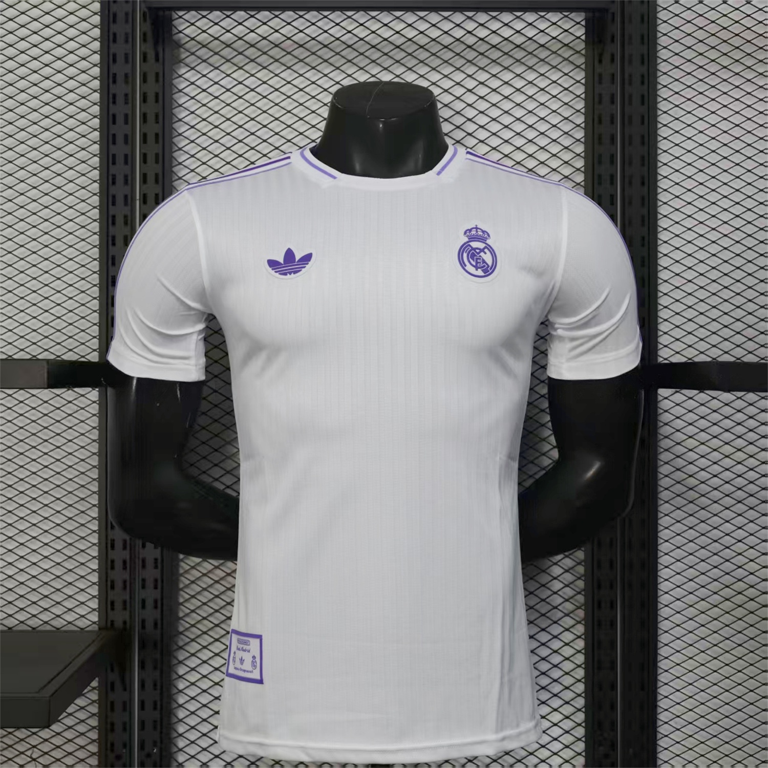 Real Madrid 25-26 Purple Logo White Jersey - Player Version - ReplicasJersey