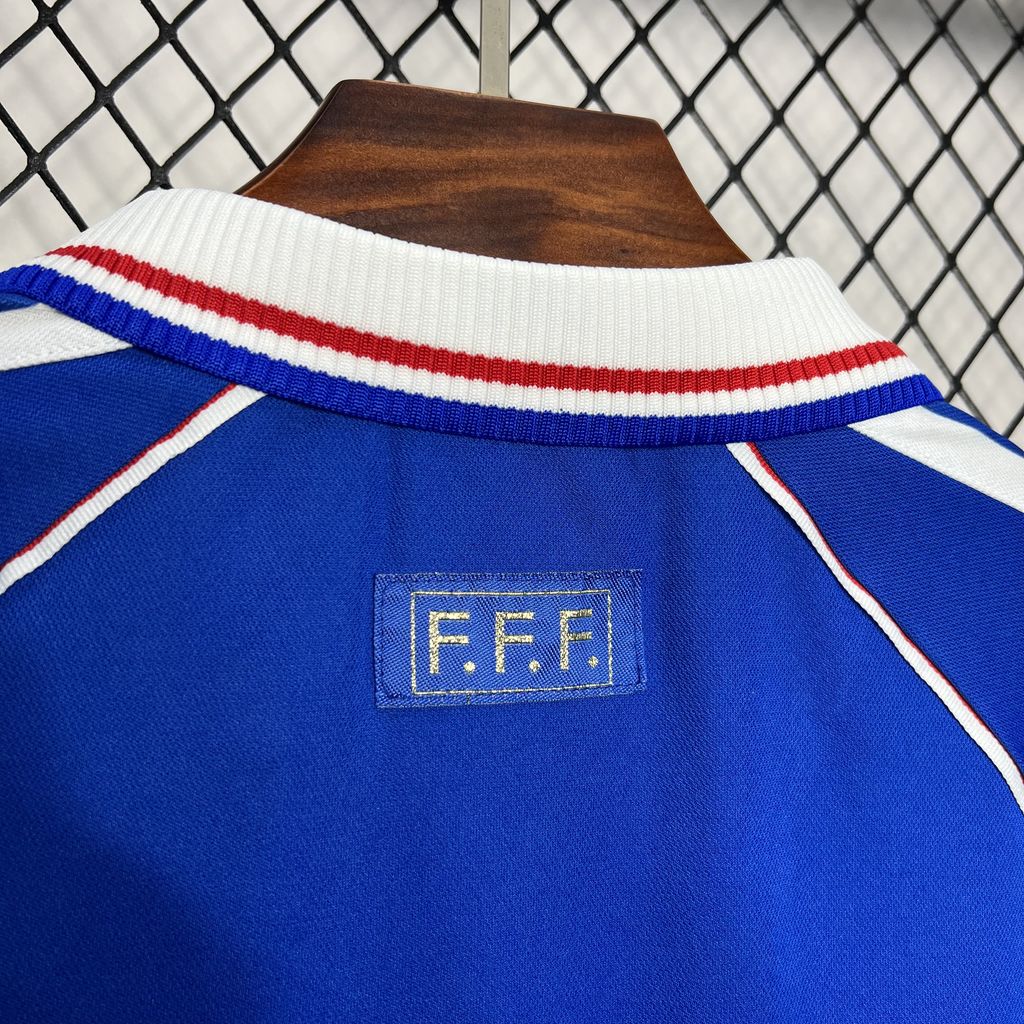 Retro France 1998 Home Stadium Jersey - ReplicasJersey