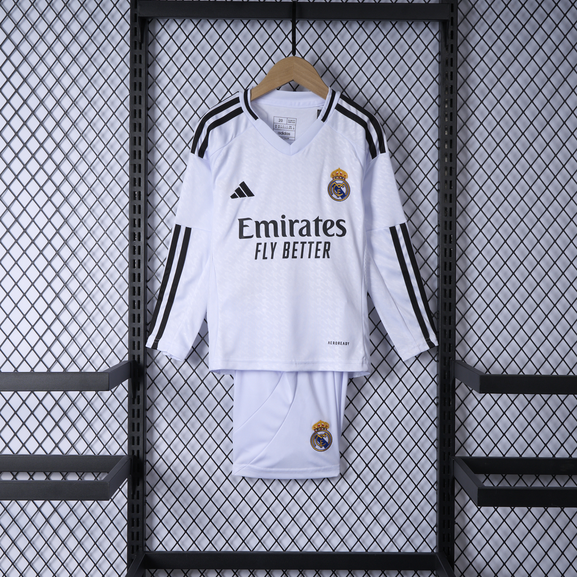 Real Madrid 24-25 Home Long Sleeve Kids Kit - ReplicasJersey