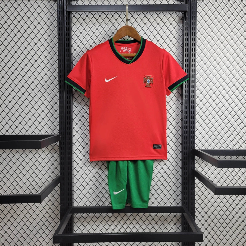 Portugal 2024 Home Stadium Kids Kit - ReplicasJersey