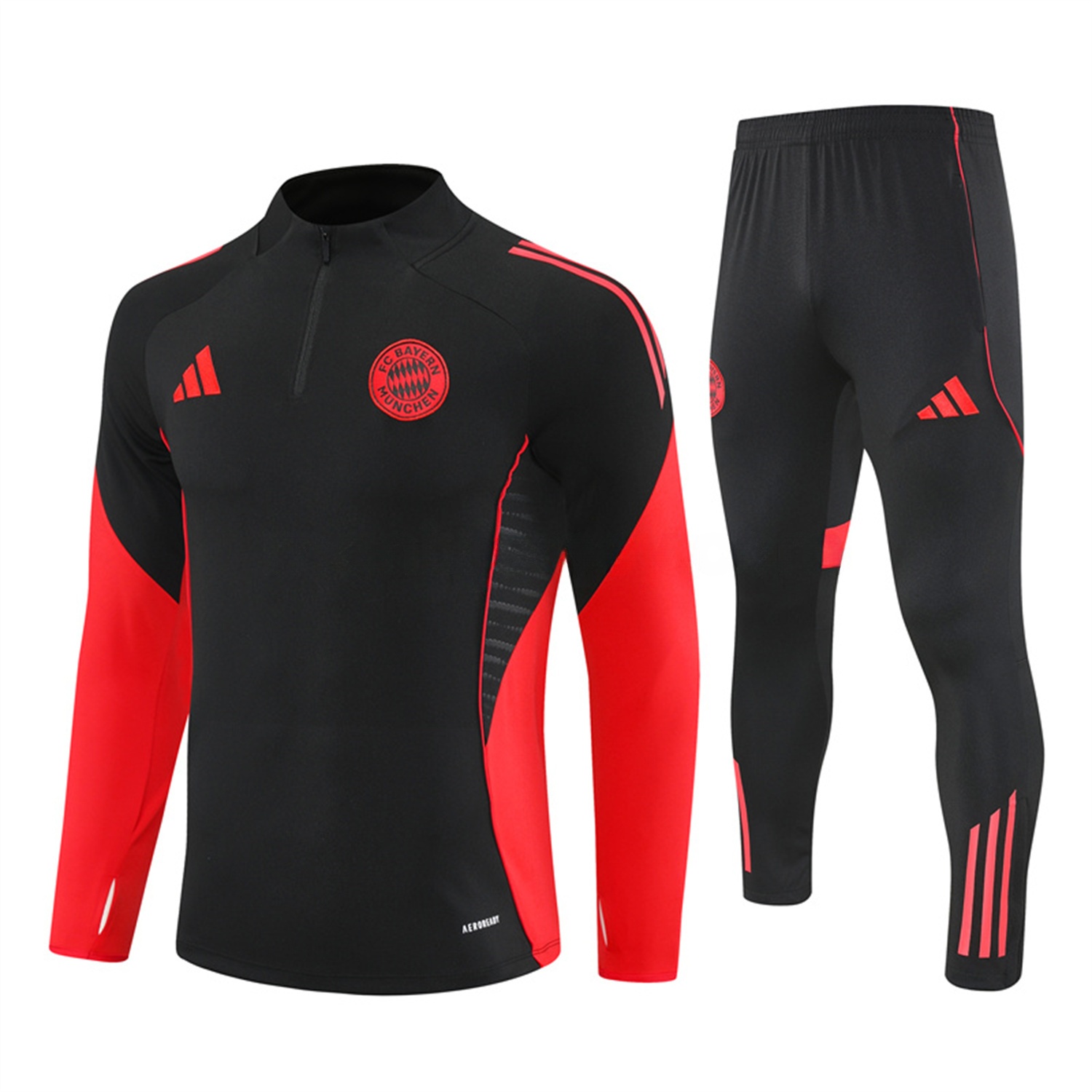 Bayern Munich 25-26 Long Sleeves Training Set - Black Top & Black Pants - ReplicasJersey
