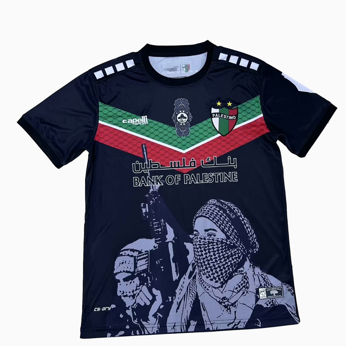 Club Deportivo Palestino 24-25 Black Graffiti Jersey - Fans Version - ReplicasJersey