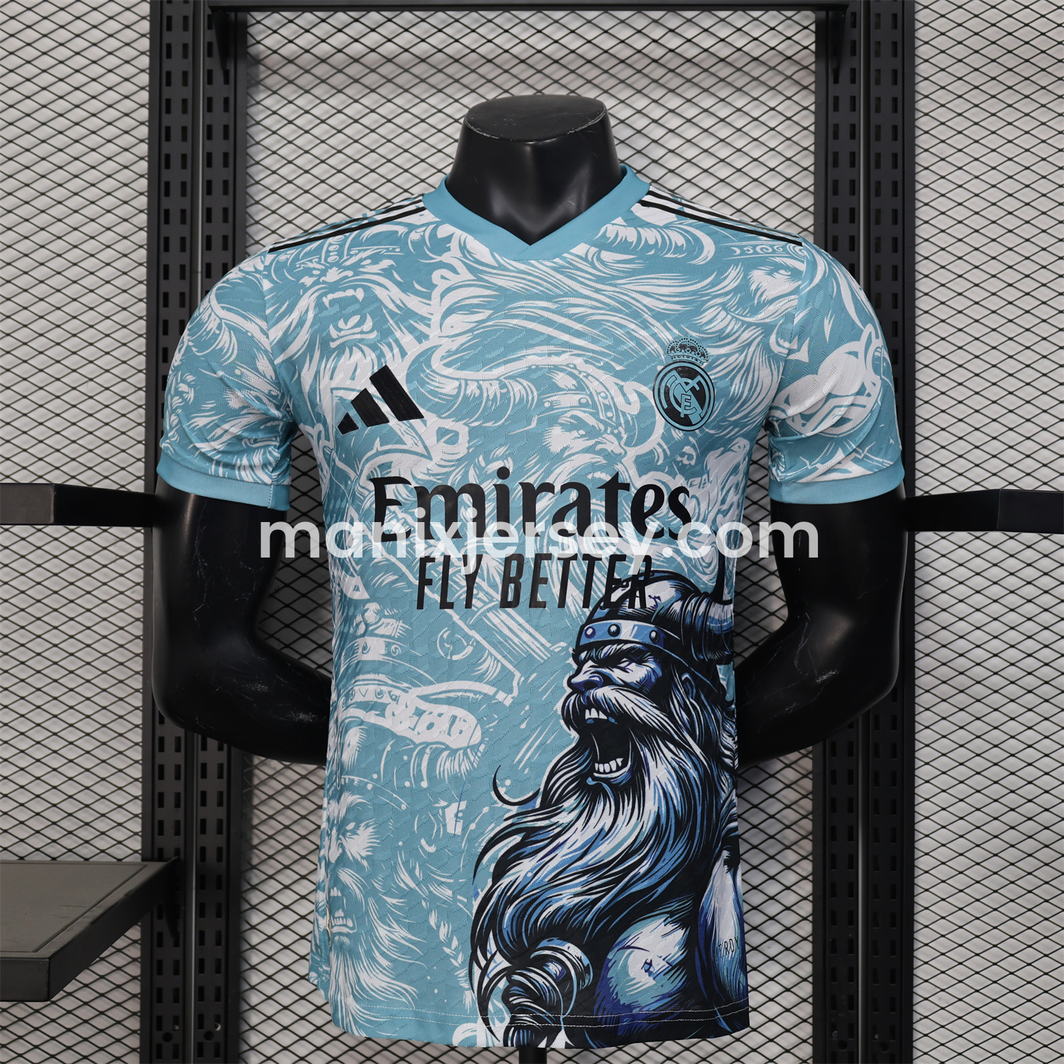 Real Madrid 25-26 Blue Viking Roar Special Edition Jersey - Player Version - ReplicasJersey
