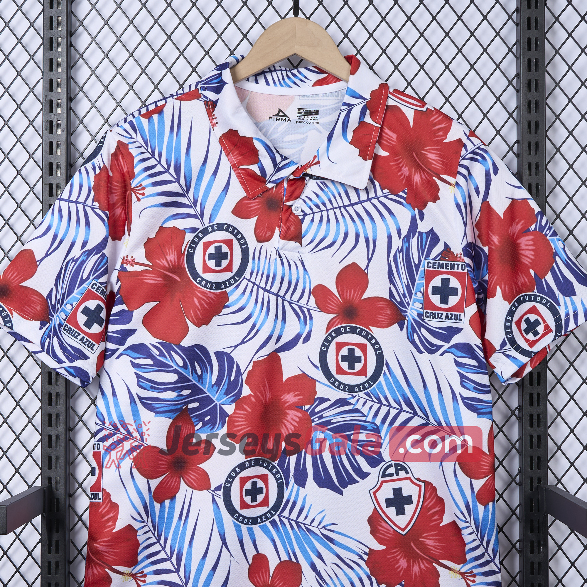Cruz Azul 24-25 Flower and Leaves Polo Shirt - ReplicasJersey