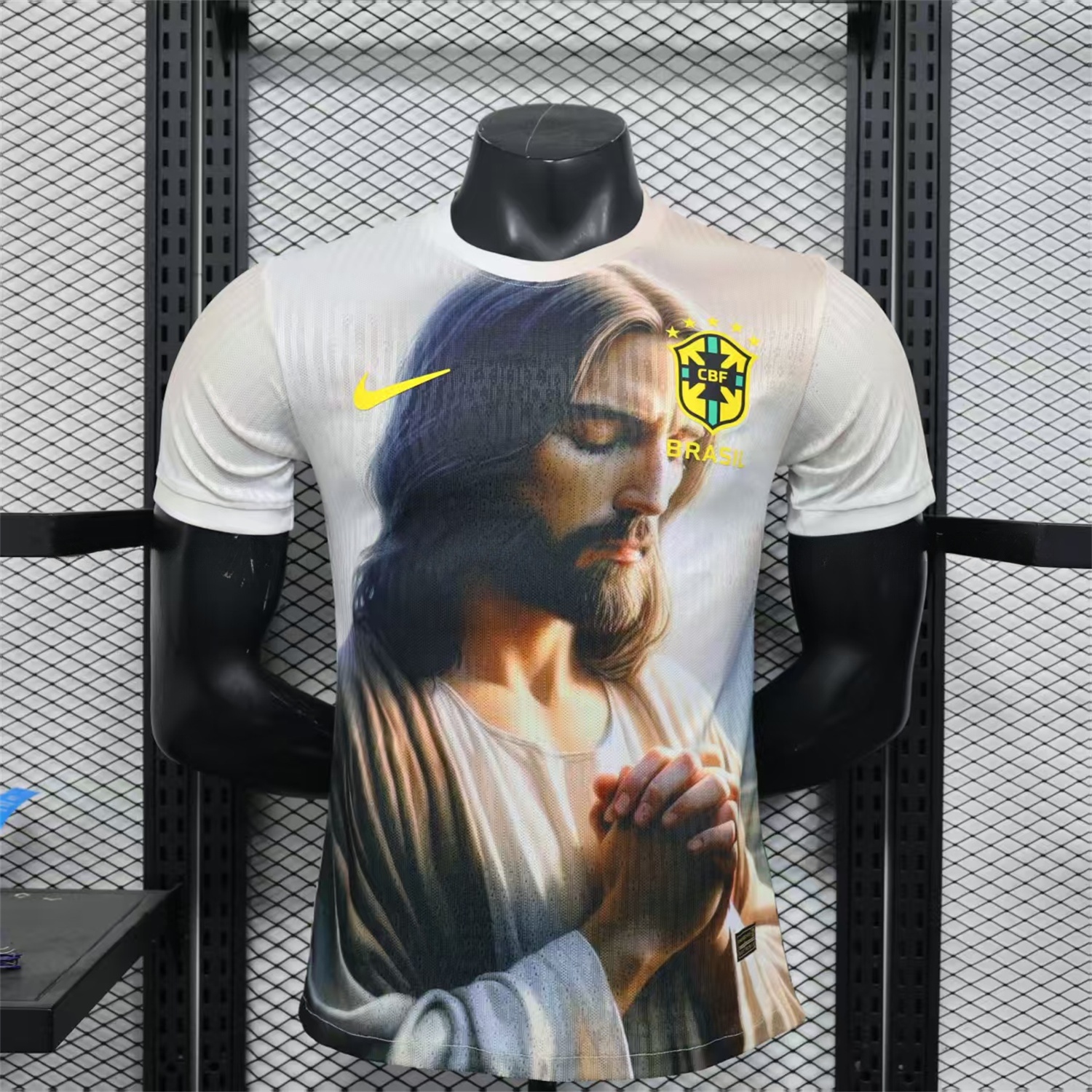 Brazil 25-26 Jesus Praying Special White Jersey - Player Version - ReplicasJersey