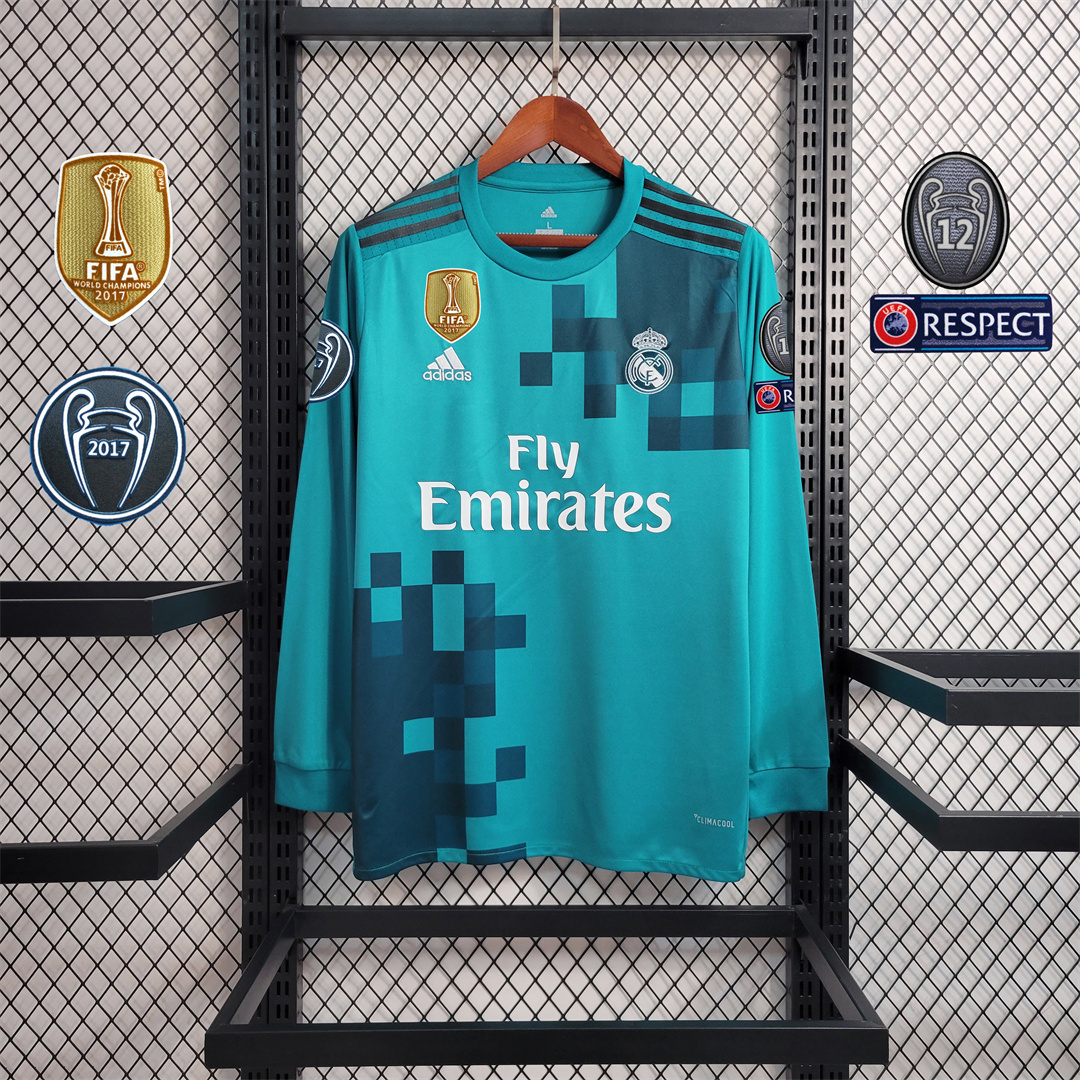 Retro Real Madrid 17-18 Third Long Sleeve Jersey - ReplicasJersey