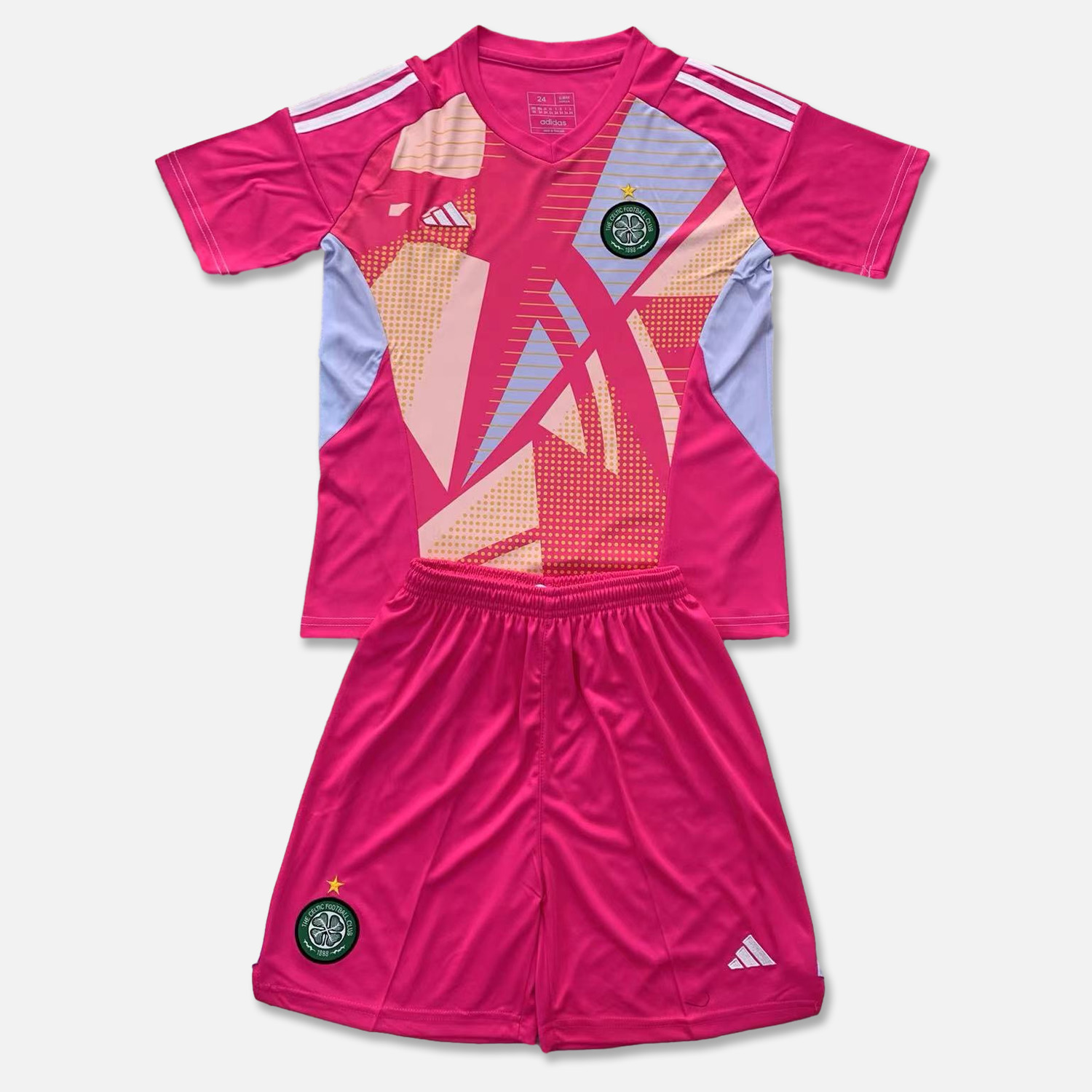 Celtic 24-25 Pink Goalkeeper Kids Kit - ReplicasJersey